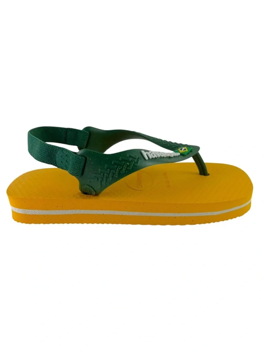 Original Havaianas Baby Brazil Yellow Banana Kids Flag Flip Flops 20/6C NWT